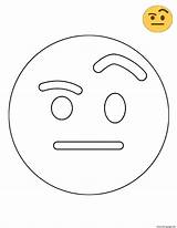 Emoji Eyebrow Coloring Raised Twitter Pages Printable sketch template