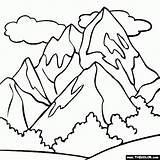 Mountain Coloring Pages Everest Mount Color Mountains Drawing Snowy Rocky Printable Range Scenery Kilimanjaro Clipart Kids Book Bible Peak Adult sketch template