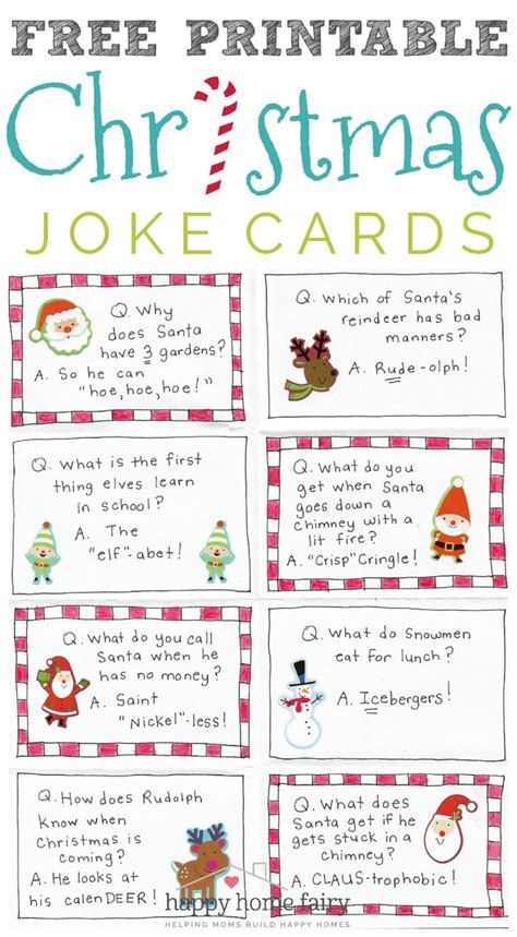 christmas joke cards  printable happy home fairy