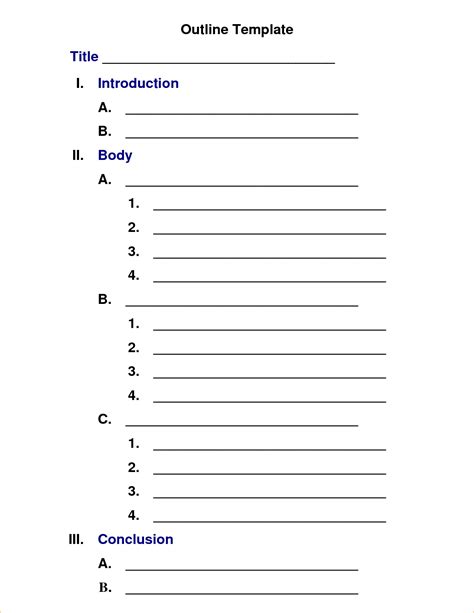 outline template essay outline template study guide template essay outline