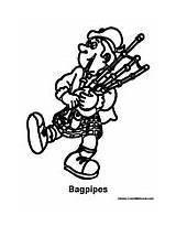 Bagpipes Pages Coloring Playing Man Music sketch template