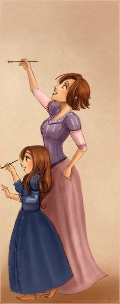 rapunzel and her daughter i really like how rapunzel is wearing her purple dress disney