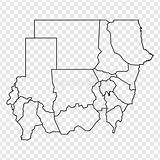 Sudan Republic Provinces Detailed sketch template