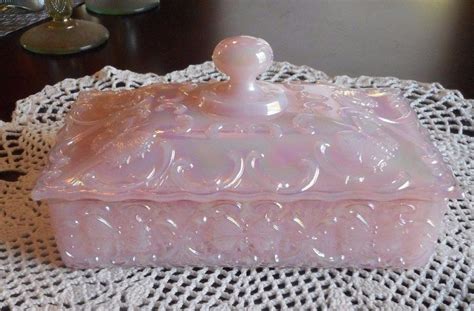 fenton art glass shell pink butterfly covered candy 1988 souvenir fagca