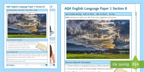 aqa english language paper  section  support guide