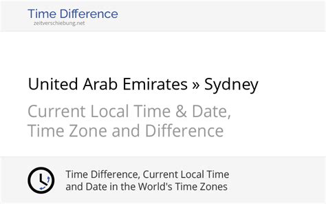 time difference united arab emirates asiadubai sydney australia