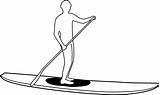 Paddle Stand Clipart Silhouette Paddleboard Surf Vector Board Paddles Paddler Cliparts Clip Transparent Bid Dessin Sup Heart Openclipart Library Clipground sketch template