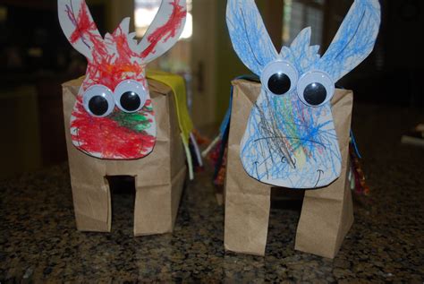 paper bag donkeys donkey crafts  kids mess
