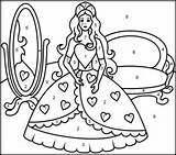 Coloring Princesses Princess Printables Online Color Number Pages Printable Mirror Easy Access Coloritbynumbers sketch template