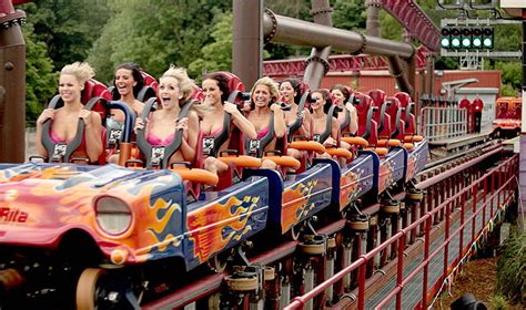 Hot Babes Test Drive Bras On Alton Towers Extreme Coasters