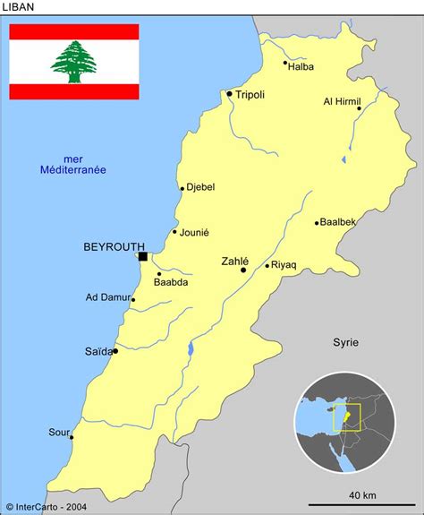 liban carte satellite