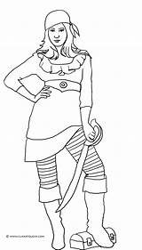 Pirate Coloring Pages Girl Female Color Printable Getdrawings Getcolorings sketch template