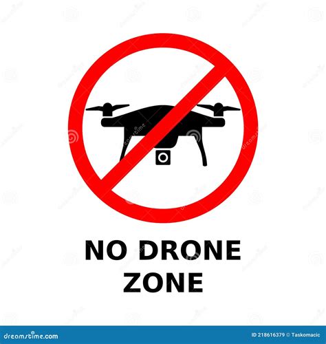 fly drones prohibition sign quadcopter top view isolated  white vector illustration