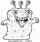 Ugly Alien Clipart Cartoon Coloring Walking Monster Waving Pages Thoman Cory Vector Royalty Small Template Rf Illustrations Clipartof sketch template