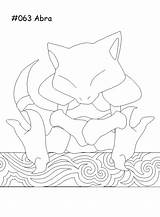 Coloring Pokemon Abra Printable Kids Pages Anime Go Games Ecoloringpage sketch template
