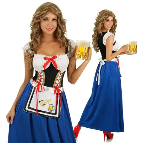 M Xl Red Blue Sexy Women Adult Beer Girl Costumes Bavarian Oktoberfest