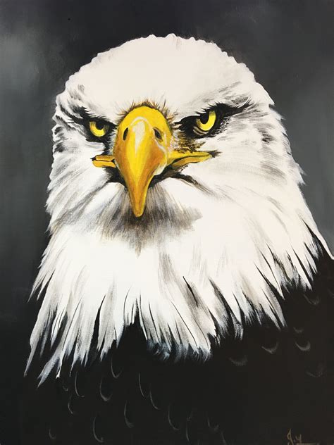 bald eagle painted  acrylics eagle painting painting art lesson