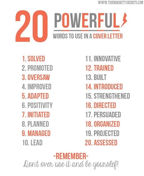 powerful words     cover letter pictures   images