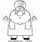 Muslim Chubby Sikh Clueless Careless Shrugging Man Clipart Cartoon Outlined Coloring Vector Cory Thoman sketch template