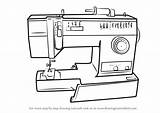 Draw Sewing Machine Drawing Step Learn Drawings Appliances Tutorials Paintingvalley Drawingtutorials101 sketch template