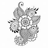 Mehndi Henna Flower Tattoo Patterns Template Drawing Outline Vector Pattern Indian Style Oriental Ornament Premium Border Set Ornamental Doodle Ethnic sketch template
