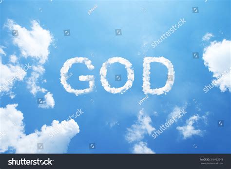 clouds word god capital letters  stock photo  shutterstock