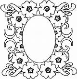 Flower Coloring Frame Pages Getcolorings Mosaic sketch template