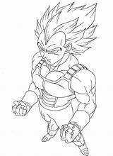 Vegeta Coloring Goku Pages Getdrawings sketch template