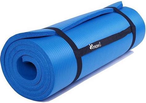 bolcom yoga mat blauw  cm dik pilates aerobics