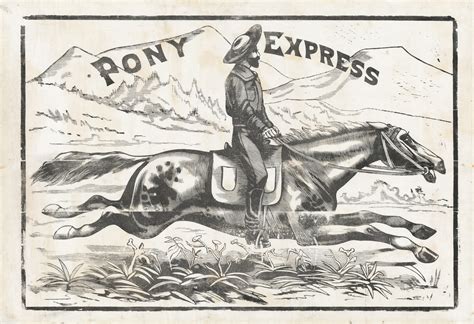 spectacular pony express promotional broadside rare antique maps