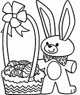 Easter Coloring Basket Pages Egg Eggs Clipart Rabbit Bunny Color Printable Drawing Baskets Kids Print Noahs Ark Cliparts Cute Clip sketch template