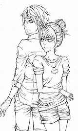 Couple Coloring Anime Pages Couples Manga Cute Colouring Adult Choose Board Printable sketch template