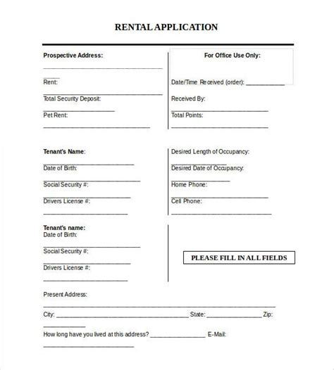 rental application 21 free word pdf documents download