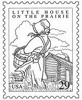 Prairie House Little Coloring Pages Sheets Printable Stamp Pioneer Clipart Postage Laura Ingalls Wilder Famous Colouring Children West Literature Books sketch template