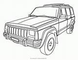 Jeep Coloring Pages Cherokee Cars Printable 4x4 Kids Book Xj Drawing Jeeps Color Military Boyama Transportation Print Wrangler Sheets Shouldered sketch template