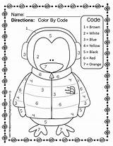 Preschool Winter Color Number Penguin Printable Numbers Kindergarten Math Printables Fun Worksheets Coloring Know Pages Kids Activities Answers Teacherspayteachers Penguins sketch template