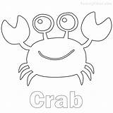 Crab Coloring Pages Cartoon Printable Color Getcolorings Kids Print sketch template