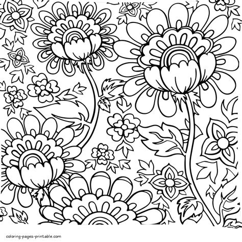 coloring flowers  kids  adults coloring pages printablecom
