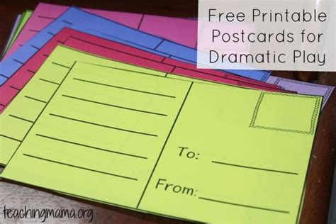 post office dramatic play activities postcard template  pictures