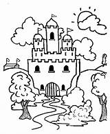 Coloring Castle Castles Medieval Pages Landscape Printable Drawing Outline Nature Cliparts Clipart Sheets Clip Princess Disney Sand Fantasy Cartoon Color sketch template
