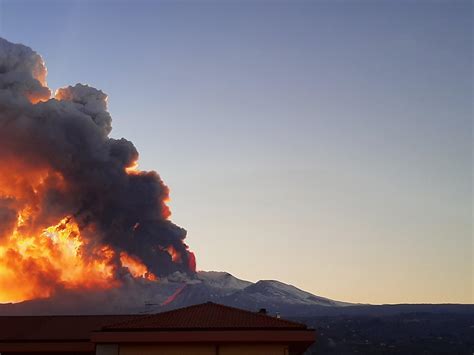mount etna spews smoke  ashes  spectacular  eruption