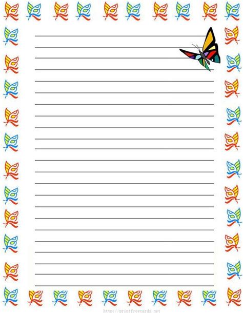 printable lined paper  printable stationery kids stationery