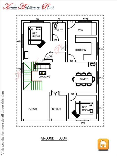 bedroom house plans  kerala house plan ideas