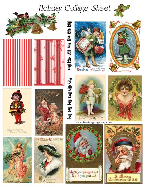 vintage holiday collage images