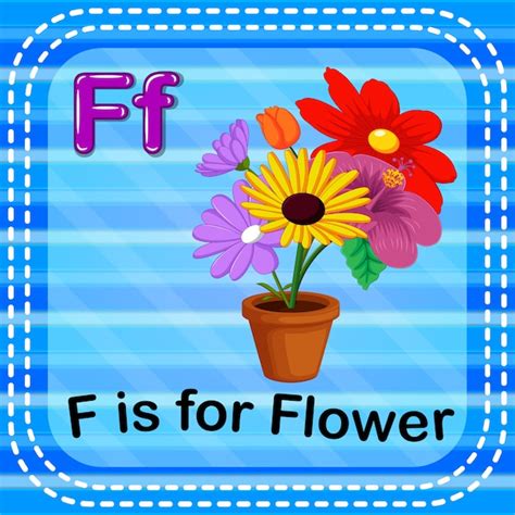 premium vector flashcard letter    flower