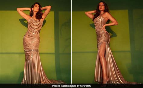 Nora Fatehi Gleams Like The Glamazon She Is In A Gorgeous Liquid Gold Gown