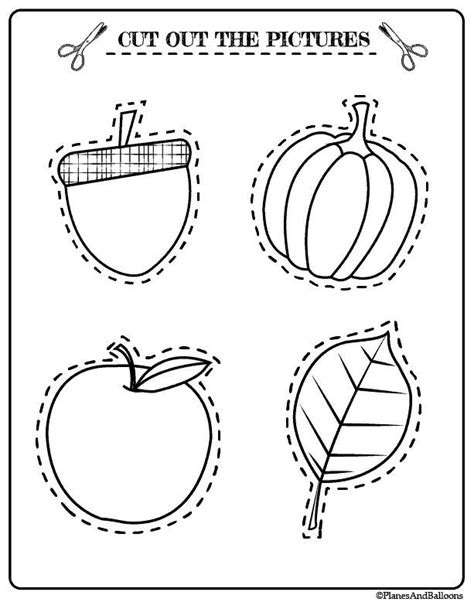 fall worksheets  preschool  printable planes balloons