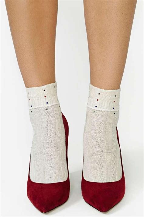 cut to the lace top socks and ankle