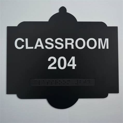 classroom number custom shaped  sign    martin  signs