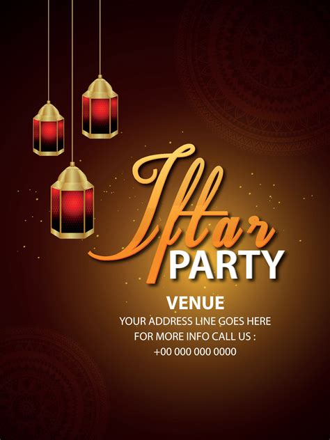 iftar party invitation poster  flyer iftar party islamic festival background  vector